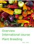 Overview International course Plant Breeding
