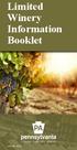 Limited Winery Information Booklet