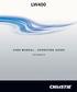 LW400 USER MANUAL - OPERATING GUIDE 020-000048-0