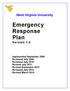 West Virginia University. Emergency Response Plan Version 1.4