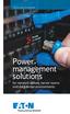 Overview brochure. Power management solutions for network closets, server rooms and data center environments