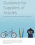 Guidance for Suppliers of Articles