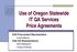 Use of Oregon Statewide IT QA Services Price Agreements