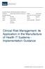 Clinical Risk Management: its Application in the Manufacture of Health IT Systems - Implementation Guidance