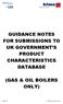 GUIDANCE NOTES FOR SUBMISSIONS TO UK GOVERNMENT S PRODUCT CHARACTERISTICS DATABASE