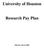 University of Houston. Research Pay Plan
