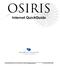 OSIRIS. Internet QuickGuide