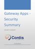 Gateway Apps - Security Summary SECURITY SUMMARY
