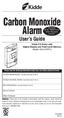 Carbon Monoxide. Alarm. User s Guide U L. Kidde CO Alarm with Digital Display and Peak Level Memory Model: KN-COPP-3