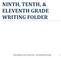 NINTH, TENTH, & ELEVENTH GRADE WRITING FOLDER