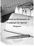 Grammar in Dictionaries of Languages for Special Purposes