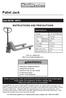 Instructions and precautions. Fork Height. Visit our website at: http://www.harborfreight.com