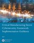 Critical Manufacturing Cybersecurity Framework Implementation Guidance