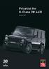 Pricelist for G-Class (W 463) Version 9/09