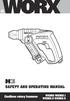 SAFETY AND OPERATING MANUAL. Cordless rotary hammer WX382 WX382.1 WX382.2 WX382.3