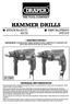 HAMMER DRILLS INSTRUCTIONS IMPORTANT: PLEASE READ THESE INSTRUCTIONS CAREFULLY TO ENSURE THE SAFE AND EFFECTIVE USE OF THIS TOOL.