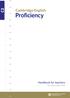 Cambridge English. Proficiency. Handbook for teachers for exams from 2015
