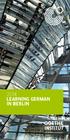 2014 LEArNING GERMAN. Sprache. Kultur. Deutschland.