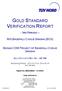 GOLD STANDARD VERIFICATION REPORT