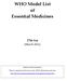 WHO Model List of Essential Medicines