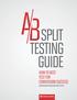 Table of Contents. Executive Summary. Importance of Conversion. What is A/B Split Testing. Insight Gained from A/B Testing. Benefits of A/B Testing