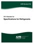 Specifications for Refrigerants