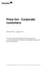 Price list - Corporate customers