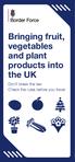 Bringing fruit, vegetables and plant products into the UK