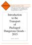 Introduction to the Transport of Packaged Dangerous Goods - 2015