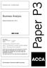 Paper P3. Business Analysis. September/December 2015. Professional Level Essentials Module. The Association of Chartered Certified Accountants