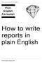 How to write reports in plain English. How to write reports in plain English
