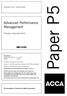 Paper P5. Advanced Performance Management. Thursday 4 December 2014. Professional Level Options Module