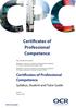 Certificates of Professional. Competence