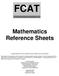 FCAT FLORIDA COMPREHENSIVE ASSESSMENT TEST. Mathematics Reference Sheets. Copyright Statement for this Assessment and Evaluation Services Publication