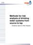 Methods for risk analysis of drinking water systems from source to tap
