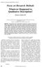 Focus on Research Methods Whatever Happened to Qualitative Description?