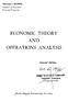 ECONOMIC THEORY AND OPERATIONS ANALYSIS