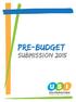 PRE-BUDGET SUBMISSION 2015