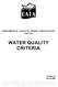 WATER QUALITY CRITERIA