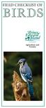 FIELD CHECKLIST OF BIRDS