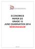 ECONOMICS PAPER 2/2 GRADE 12 JUNE EXAMINATION 2014 MEMORANDUM