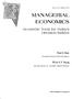 MANAGERIAL ECONOMICS. Economic Tools for Today's Decision Makers. Paul G. Keat. Philip K.Y. Young SIXTH EDITION