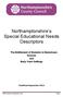 Northamptonshire s Special Educational Needs Descriptors