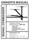 OWNER'S MANUAL SIGNAL COMMANDER