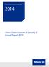 Allianz Global Corporate & Specialty. Allianz Global Corporate & Specialty SE Annual Report 2014