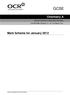 GCSE. Chemistry A. Mark Scheme for January 2012. General Certificate of Secondary Education Unit A171/02: Modules C1, C2, C3 (Higher Tier)