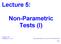 Non-Parametric Tests (I)