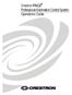 Crestron PAC2 Professional Automation Control System Operations Guide