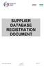 SUPPLIER DATABASE REGISTRATION DOCUMENT