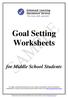 Goal Setting Worksheets